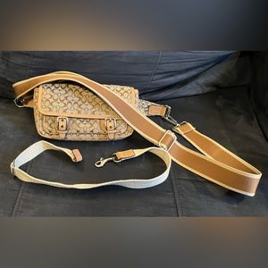 NWOT Vintage COACH JACQUARD SIGNATURE BELT/Fanny/Bum Bag